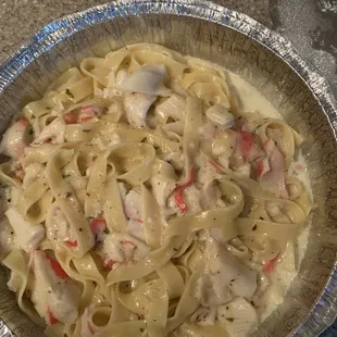 Crab Fettucini Alfredo and Chicken Fettucini Alfredo