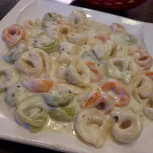 Tortellini Alfredo.  Yum!