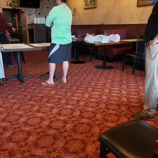 People standing inside because they wouldn't do curbside.