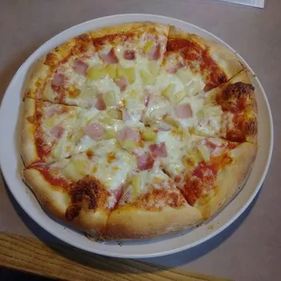 a pizza on a plate