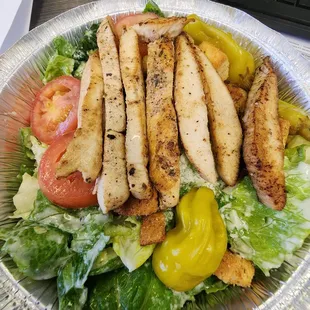 Grilled chicken cesar salad.