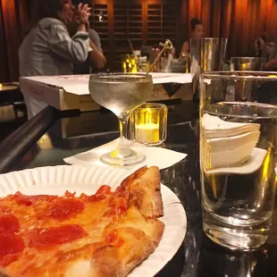 Joe's Pepperoni with dry martinis at Lily's Bar, a winning combo!