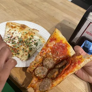 Pepperoni Pizza Slice White Pizza Slice