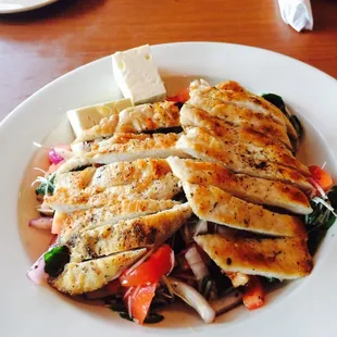 grilled chicken and vegetables