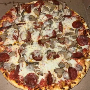 Pepperoni and mushroom