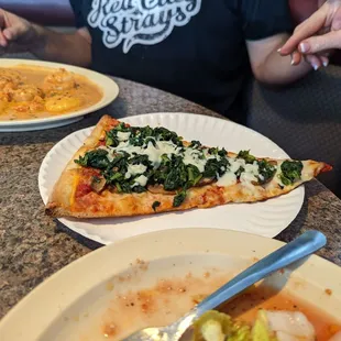Alfredo and Spinach Pizza