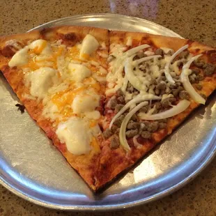 4 cheese and sausage/onion