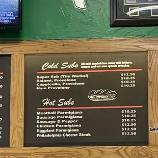 the menu