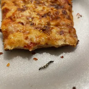 We ordered an XL large pizza and found this metal piece in a slice. So happy my 2 year old didn't choke on this.