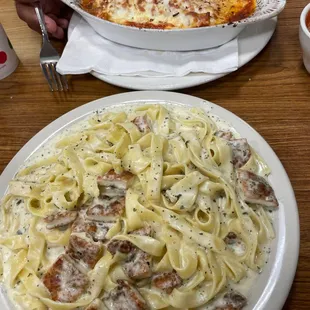 Fettuccine with Chicken and Lasagna