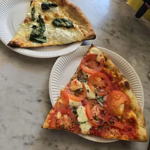 White pizza and caprese