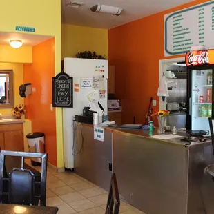 the inside of a restaurant