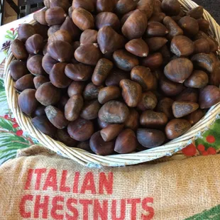 a basket of chestnuts