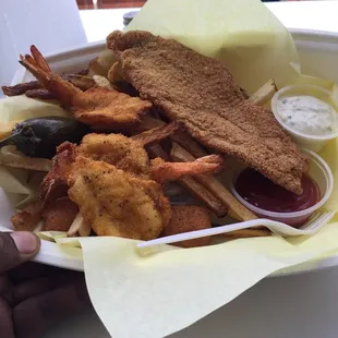 seafood, fish and chips, fish, food