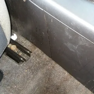 Not vaccummed completely dirt on console