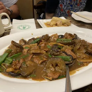 Braised Bean Curd Over Spinach