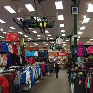 Chair lift inside the store!