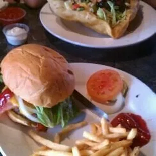 Chipoltle bbq burger and taco salad both look great
