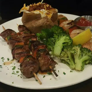 Shrimp and Steak Skewer Dinner
