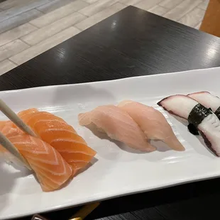 Sushi (Salmon, yellow tail and Octopus)