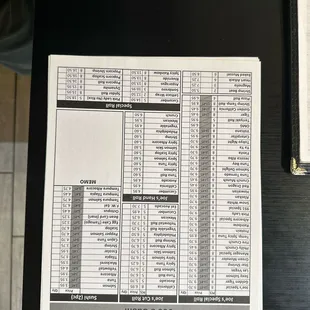 Joe&apos;s Sushi Menu