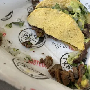 Taco already broken in to go box