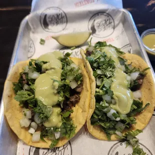 Asada Tacos on Corn Tortilla. Even the tortilla tasted homemade!