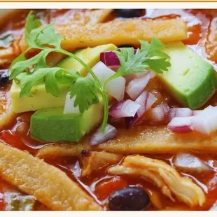 Traditional tortilla soup