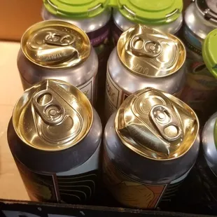 Damaged beer. Some were open.
