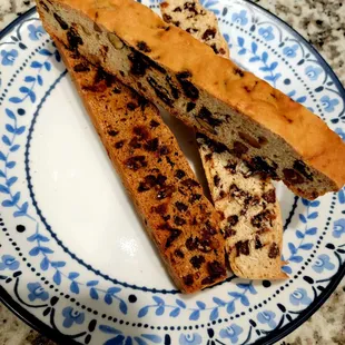 June 2021: The best Biscotti around! Cherry Pistachio &amp; Mexican Mocha (top sellers) &amp; Chocolate Coconut (bottom right)