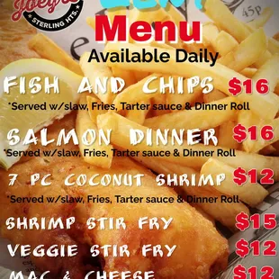 Available daily until Easter
