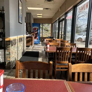 a view of the dining area