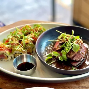 Steak and Sushi plate