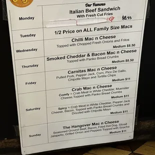 Joey G&apos;s Daily Specials