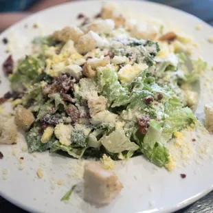 Caesar comes with bacon and egg