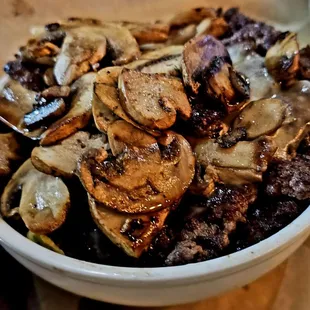 Mushroom Swiss burger no bun