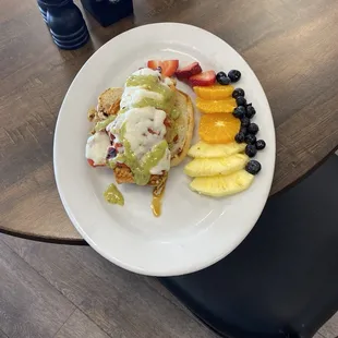 Salmon Club - serverd with fresh fruit! A Joeys staple