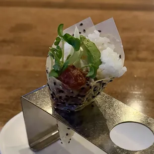 Tuna sushi cone