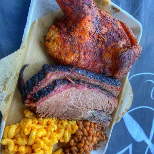 ribs, corn and beans