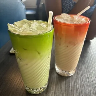 Matcha Tea Latte + Vanilla Chai