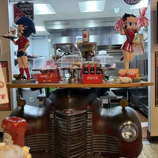 Kitchen behind the car!