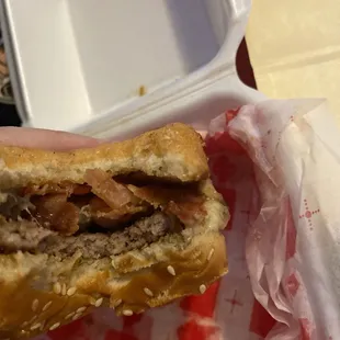 Elvis Burger, lovingly bitten.