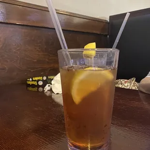 Unsweetened Tea iced with Lemon