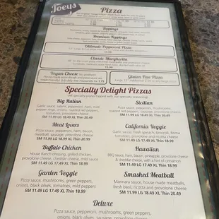 menu