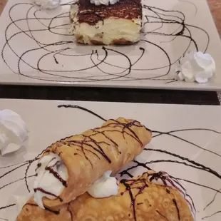 Tiramisu and cannoli.