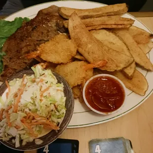 Steak and fantasy shrimp