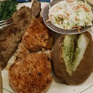 Steak and pork chop
