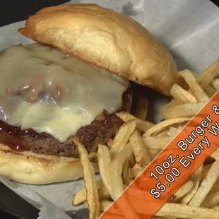 WEDNESDAY $5 BURGER &amp; FRIES NIGHT! (with purchase of beverage)