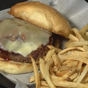 Mushroom Swiss Burger--Fresh-Cut Fries