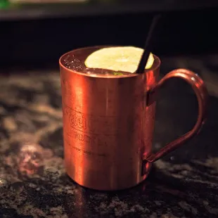 Moscow Mule in a copper mug